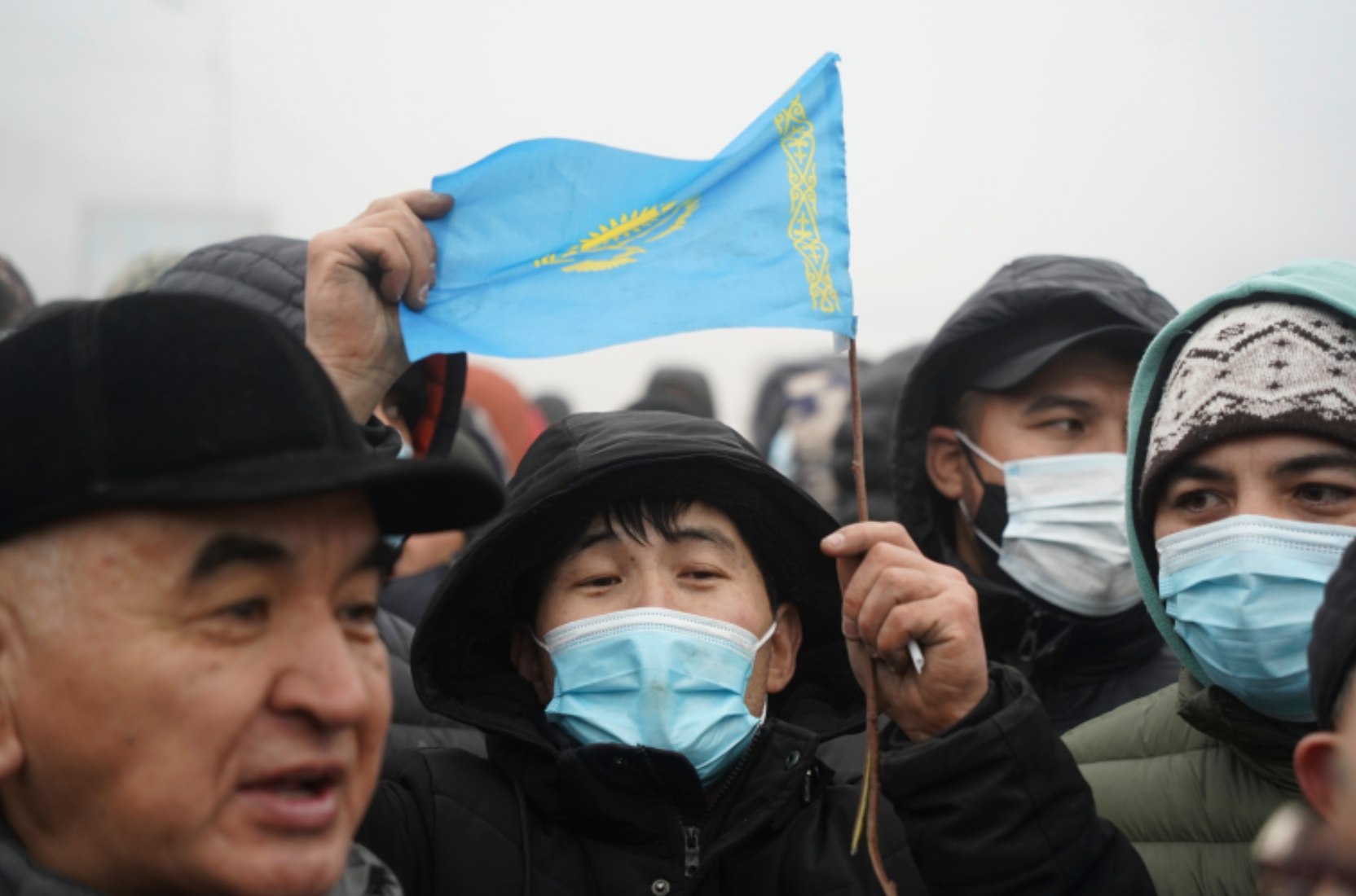在抗议示威中哈萨克斯坦断网