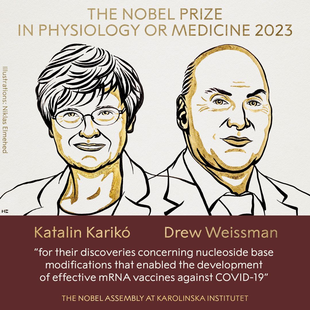 2023 年度诺贝尔生理学或医学奖授予了 mRNA 疫苗开发者