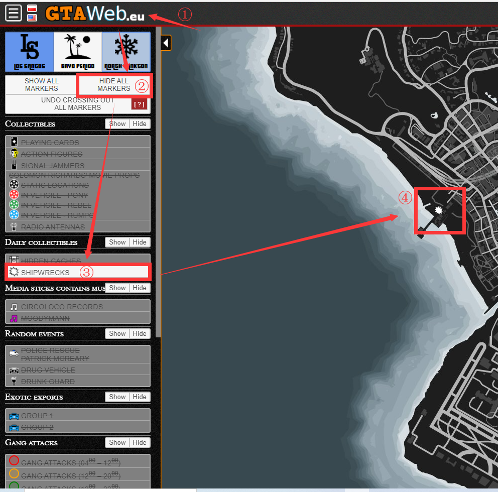 shipwrecks map